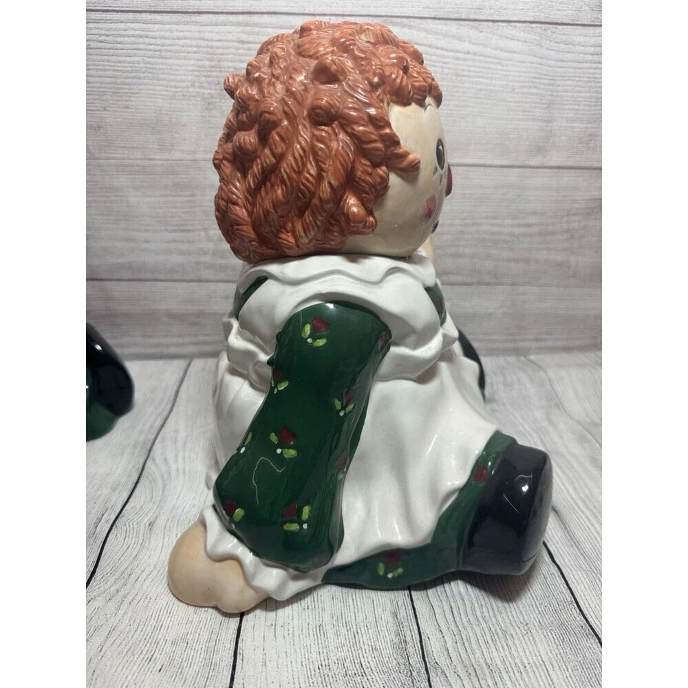 VINTAGE RAGGEDY ANN & ANDY COOKIE JARS SAKURA CHINA 1998